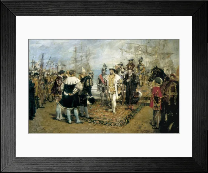 Framed Print : PINAZO CAMARLENCH, Ignacio (1849-1916). Landing of Francis I in the port of Valencia. 1876