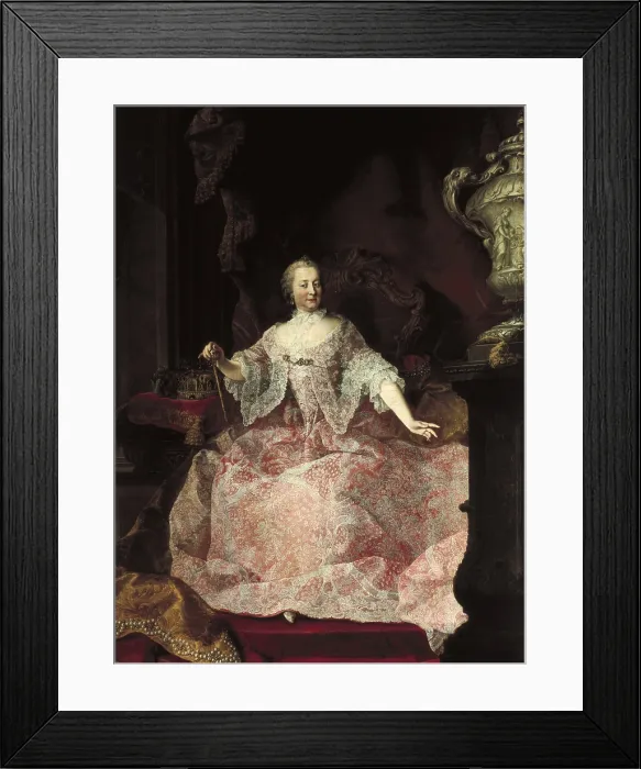 Framed Print : Maria Theresa (1717-1780). Empress of Austria (1740) of the House of Habsburg. The painting was made as a present for Flandes, which paid for the empress dress