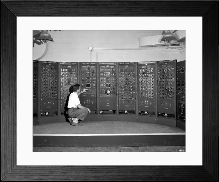 Framed Print : 1949 computer used by rocket scientists at the Lewis Flight Propulsion Laboratory, (now John Glenn Research Center), Cleveland Ohio