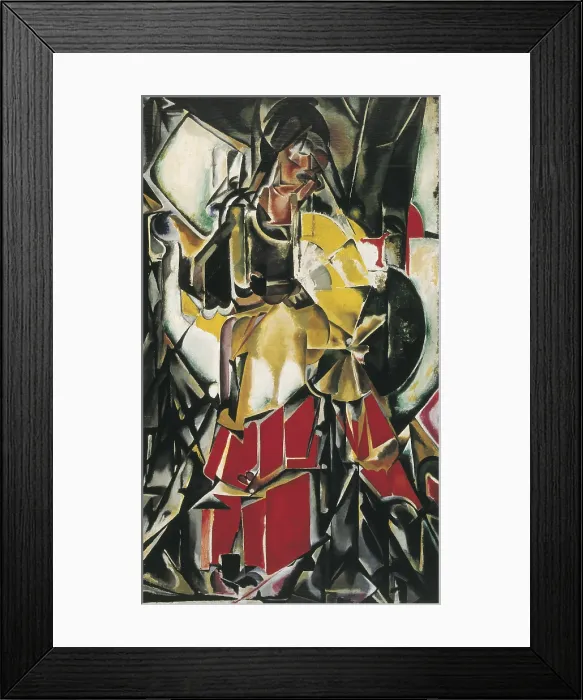 Framed Print : BLANCHARD, Maria Gutierrez-Cueto (1881-1932). Woman with a Fan. 1916. Cubism. Oil on canvas. SPAIN. Madrid. Reina Sofia Art Centre National Museum