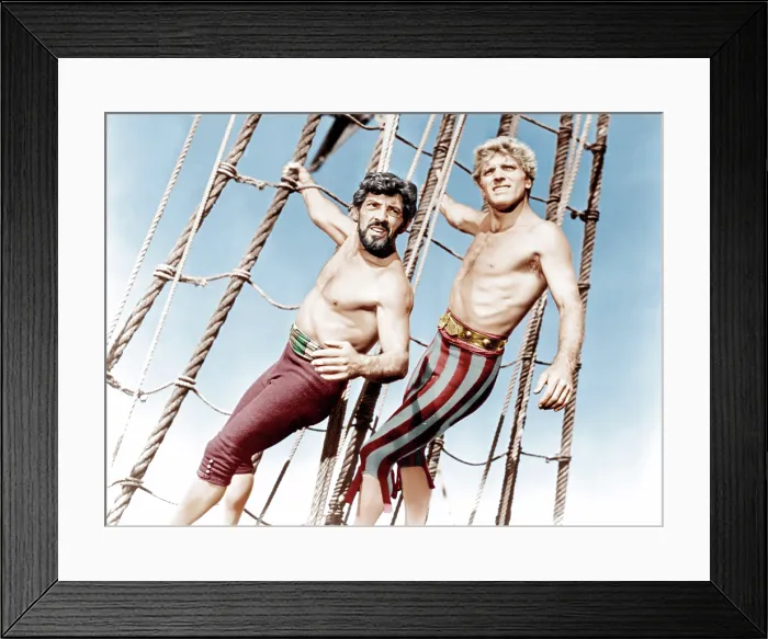 Framed Print : THE CRIMSON PIRATE, from left: Nick Cravat, Burt Lancaster, 1952 Framed Print : THE CRIMSON PIRATE, from left: Nick Cravat, Burt Lancaster, 1952