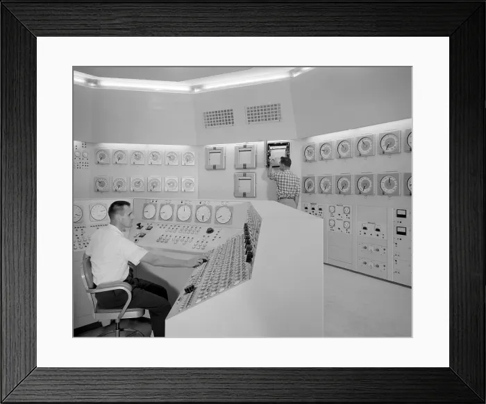 Framed Print : Technicians in a nuclear reactor control room at NASA's Plum Brook Station in Sandusky, Ohio. 1959 Framed Print : Technicians in a nuclear reactor control room at NASA's Plum Brook Station in Sandusky, Ohio. 1959