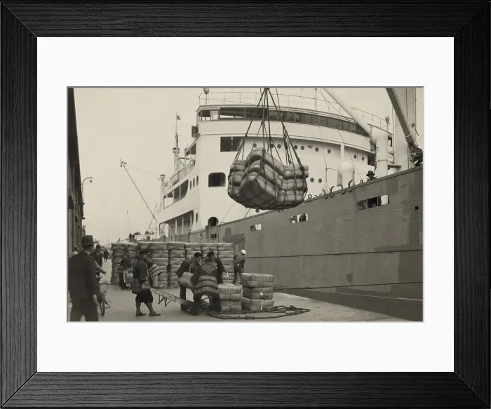 Framed Print : Japanese longshoremen loading bundles of raw silk onto a freighter. Ca. 1938 LC-DIG-ppmsca-13472 Framed Print : Japanese longshoremen loading bundles of raw silk onto a freighter. Ca. 1938 LC-DIG-ppmsca-13472
