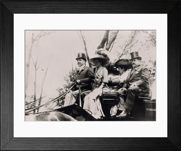 Framed Print : Harris Charles Fahnestock 1835-1914 a wealthy banker holds the reins of his horse drawn carriage in New York City Framed Print : Harris Charles Fahnestock 1835-1914 a wealthy banker holds the reins of his horse drawn carriage in New York City