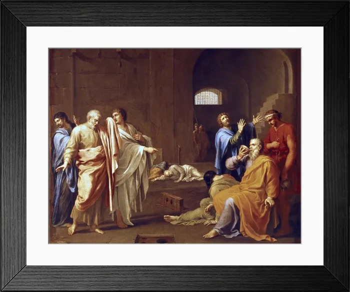 Framed Print : DUFRESNOY, Charles Alphonse (1611-1668). The Death of Socrates. mid. 17th c. Oil on canvas. ITALY. Florence. Pitti Palace. - Iberfoto / Everett Collection (380320)**US SALES ONLY**