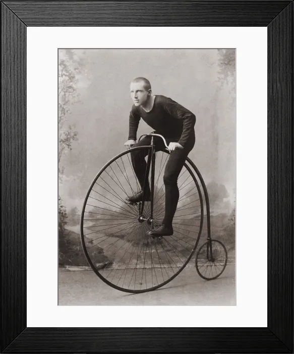 Framed Print : William Martin champion six-day high-wheel bicycle rider of the world on his bicycle. Ca. 1891. LC-USZ62-105442 Framed Print : William Martin champion six-day high-wheel bicycle rider of the world on his bicycle. Ca. 1891. LC-USZ62-105442