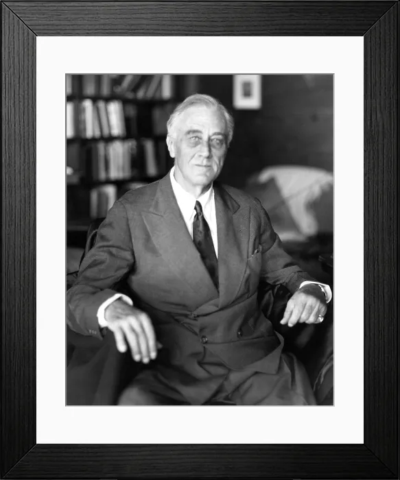 Framed Print : President Franklin Roosevelt the day before he died. The photo was taken at Warm Springs Georgia where FDR was relaxing with friends including former love Lucy Mercer
