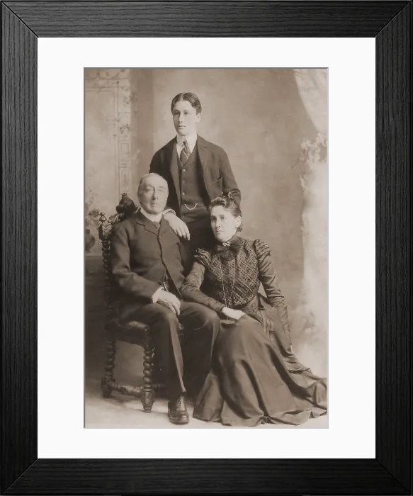 Framed Print : Franklin Roosevelt with his mother and father a formal portrait in Poughkeepsie N.Y. Ca. late 1890s Framed Print : Franklin Roosevelt with his mother and father a formal portrait in Poughkeepsie N.Y. Ca. late 1890s