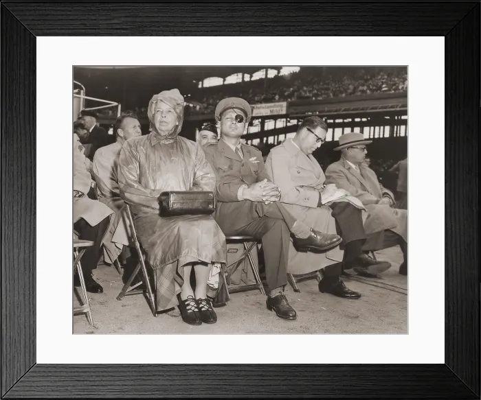 Framed Print : Eleanor Roosevelt Moshe Dyan Abba Eban and George Meany at The Freedom Rally in New York City. 1950s