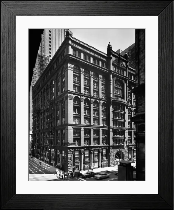 Framed Print : Rookery Building (1886), in Chicago, Illinois, was designed by a team of architects including Frank Lloyd Wright and Daniel Burnham