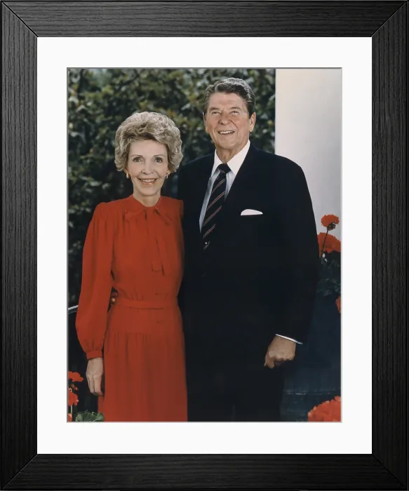 Framed Print : Official second term portrait of President and First Lady Nancy Reagan. June 3 1985. (BSLOC_2011_2_27)