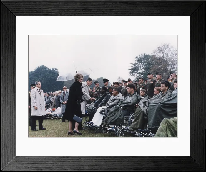 Framed Print : President Reagan and Mrs. Reagan attending a memorial service for Lebanon and Grenada casualty victims Camp Lejeune North Carolina. 241 U.S
