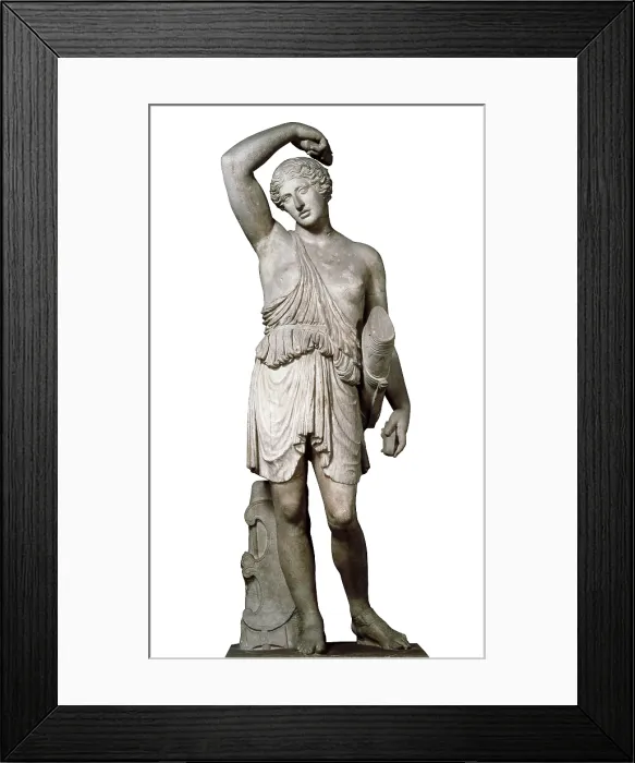 Framed Print : CRESILES, (5th C. BC). Wounded Amazon. ca. 450 BC. Roman copy. Classical Greek art. Sculpture on marble. VATICAN CITY. Vatican Museums