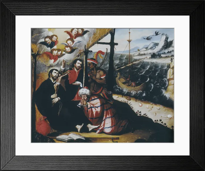 Framed Print : Xavier, Saint Francis (1506-1552). Jesuit missionary, co-founder of the order and patron saint of the missions. Anonymous author. Colonial baroque. Oil on canvas