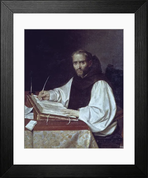 Framed Print : SIGUENZA, Fray Jose de (1544-1606). Spanish writer, historian, poet and theologian. Hieronymite monk and counselor of Philip II. Work attributed to Bartolome Carducho