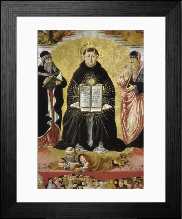 Framed Print : Gozzoli, Benozzo di Lese, called Benozzo (1420-1497). The Triumph of Saint Thomas Aquinas. 1470-1475. Central detail