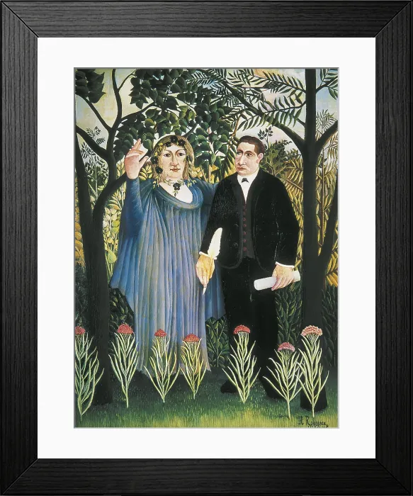 Framed Print : Rousseau, Henri (1844-1910). The Muse inspiring the Poet (Portrait of Guillaume Apollinaire and Marie Laurencin). 1909. Post-Impressionism. Oil on canvas. RUSSIA. Moscow Framed Print : Rousseau, Henri (1844-1910). The Muse inspiring the Poet (Portrait of Guillaume Apollinaire and Marie Laurencin). 1909. Post-Impressionism. Oil on canvas. RUSSIA. Moscow