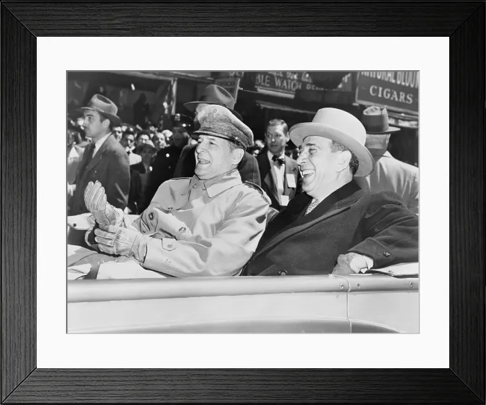 Framed Print : General MacArthur is cheered by New Yorkers on April 20, 1951