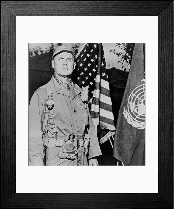 Framed Print : General Matthew Ridgway, Commander of United Nations forces in Korea. He replaced the insubordinate General Douglas MacArthur on April 11, 1951