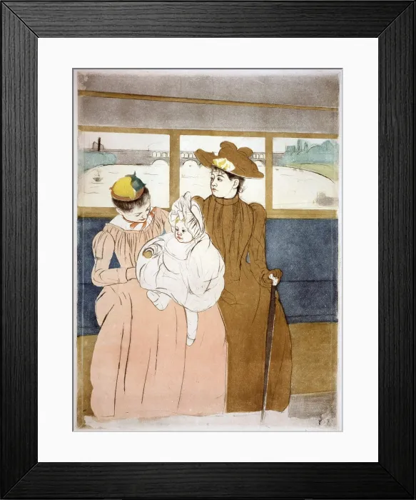 Framed Print : Mary Cassatt etching, IN THE OMNIBUS, 1891. American-born Cassatt worked in France and was included in Impressionist exhibitions Framed Print : Mary Cassatt etching, IN THE OMNIBUS, 1891. American-born Cassatt worked in France and was included in Impressionist exhibitions