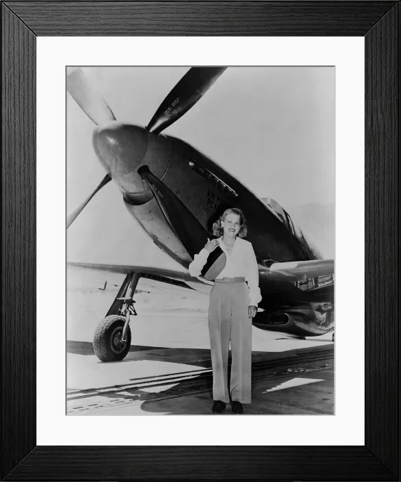 Framed Print : Jacqueline Cochran 1906-1980 American aviator with F-51 MUSTANG airplane. 1948. LC-USZ62-105221 Framed Print : Jacqueline Cochran 1906-1980 American aviator with F-51 MUSTANG airplane. 1948. LC-USZ62-105221