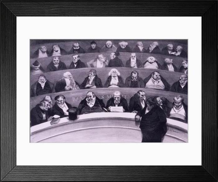Framed Print : Honore Daumier (1808-1879), satirical print of members of the French legislature in session, 1834 Framed Print : Honore Daumier (1808-1879), satirical print of members of the French legislature in session, 1834