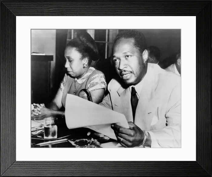 Framed Print : Josh White with his wife before the House Un-American Activities Committee in 1950