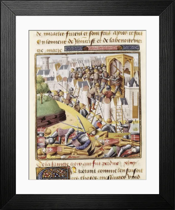 Framed Print : VINCENT of BEAUVAIS (1190-1264). Speculum historiale. ca. 1460. Crusades. Lost of the Holy Cross. Fol Framed Print : VINCENT of BEAUVAIS (1190-1264). Speculum historiale. ca. 1460. Crusades. Lost of the Holy Cross. Fol