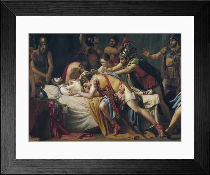 Framed Print : MADRAZO, Jose (1781-1859). The Death of Viriato. ca. 1808 - ca. 1818. Neoclassicism. Oil on canvas. SPAIN. Madrid. Prado Museum
