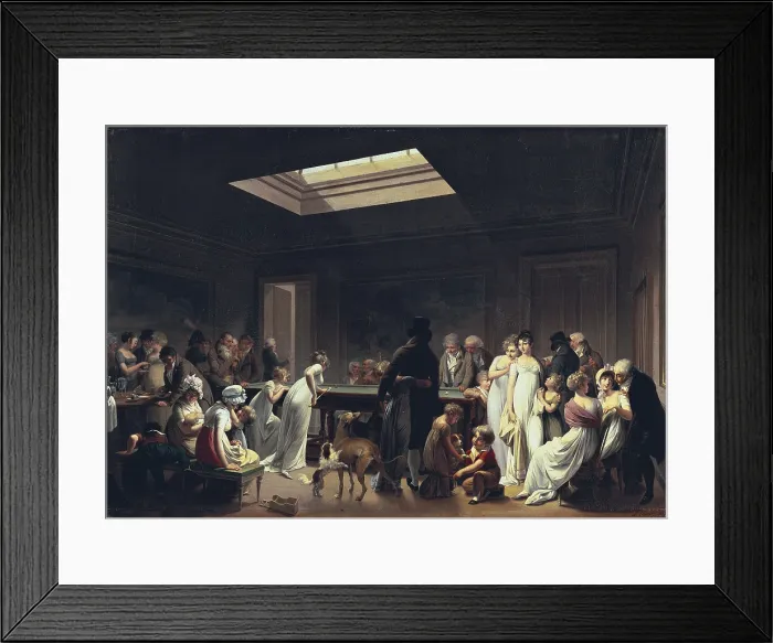 Framed Print : BOILLY, Louis Leopold (1761-1845). A Game of Billiards. 1807. Neoclassicism. Oil on canvas. RUSSIA. Saint Petersburg. State Hermitage Museum. - C