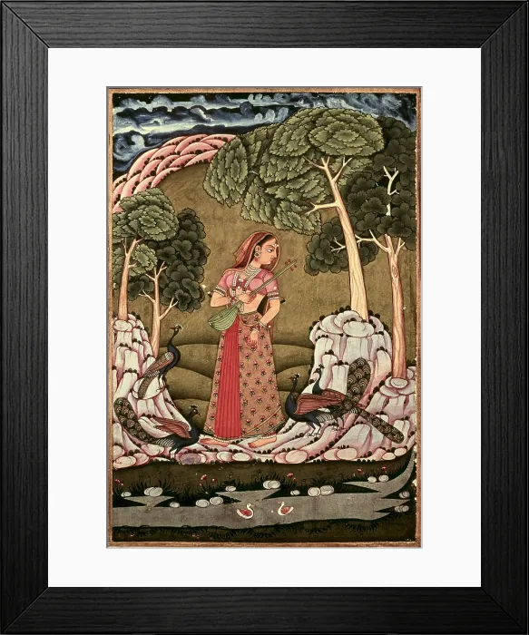 Framed Print : Young princess playing veena (string instrument), 1770. Hyderabad school. Hindu art. Miniature Painting. - BeBa / Iberfoto / Everett Collection (147625)**US SALES ONLY** Framed Print : Young princess playing veena (string instrument), 1770. Hyderabad school. Hindu art. Miniature Painting. - BeBa / Iberfoto / Everett Collection (147625)**US SALES ONLY**