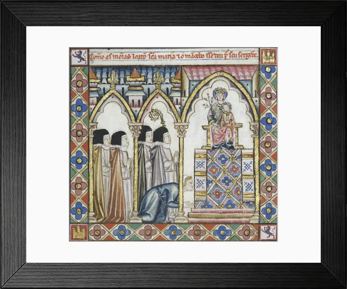 Framed Print : Alfonso X, called 'The Wise' (1221-1284). Cantigas de Santa Maria (Virgin Mary Songs). 13th c. MS T.I. 1. Codex Rico. Cantiga 61. Fol. 89v Framed Print : Alfonso X, called 'The Wise' (1221-1284). Cantigas de Santa Maria (Virgin Mary Songs). 13th c. MS T.I. 1. Codex Rico. Cantiga 61. Fol. 89v