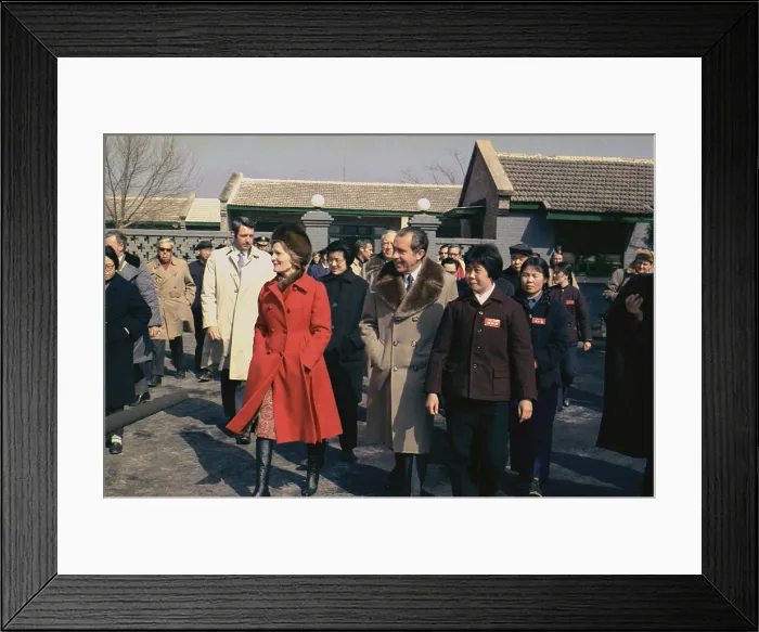 Framed Print : Nixon in China. President and Pat Nixon on an escorted tour in Beijing China. February 21-27 1972 Framed Print : Nixon in China. President and Pat Nixon on an escorted tour in Beijing China. February 21-27 1972