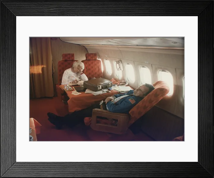 Framed Print : Vice President and Barbara Bush sleeping on Air Force II during the 1984 Presidential Campaign. (BSLOC_2011_3_96) Framed Print : Vice President and Barbara Bush sleeping on Air Force II during the 1984 Presidential Campaign. (BSLOC_2011_3_96)