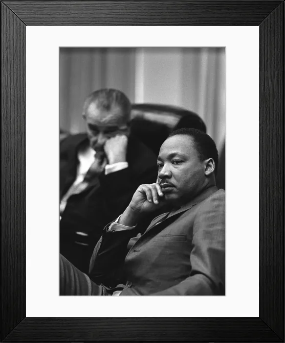 Framed Print : President Lyndon Johnson and Martin Luther King Jr. in the Cabinet Room White House. March 18 1966 Framed Print : President Lyndon Johnson and Martin Luther King Jr. in the Cabinet Room White House. March 18 1966