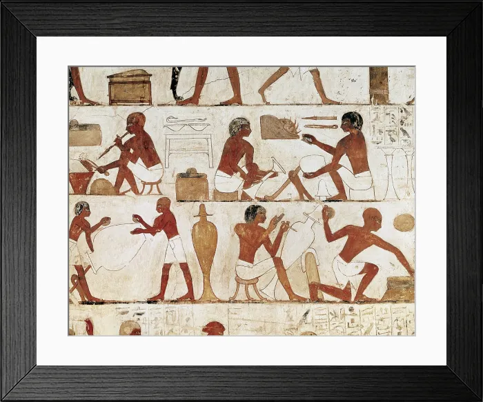 Framed Print : Tomb of Rekhmire. EGYPT. Dayr al-Bahri. Valley of the Nobles. Tomb of Rekhmire. Making gold and silver vessels. Egyptian art. New Kingdom. Painting