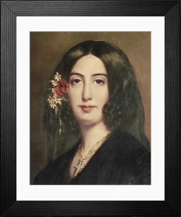 Framed Print : CHARPENTIER, Auguste (1815-1880). Portrait of George Sand. 1860s. Detail. Oil on canvas. FRANCE. Paris. Musee Carnavalet (Carnavalet Museum)