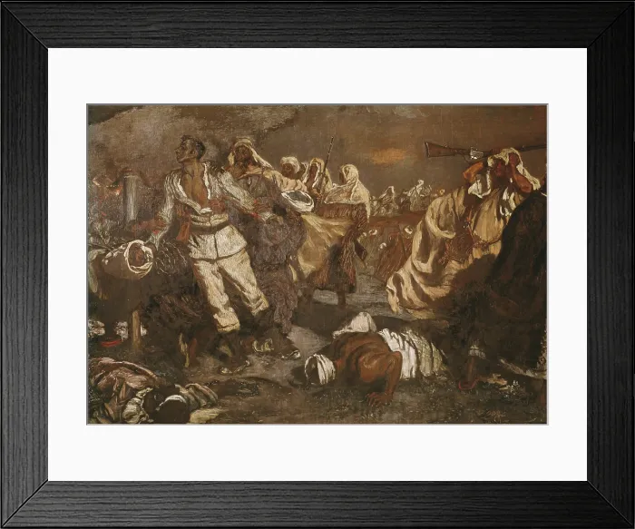 Framed Print : MUnOZ i DEGRAIN, Antoni (1841-1924). Episode of the Rif War; The corporal Noval. 1910