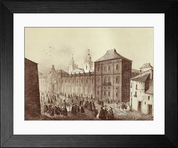 Framed Print : View of the University of Cervera. Engraved by S. Ysla after drawing by Francesc Xavier Boada Parcerisa in 'Memories and beauties of Spain' by Pau Piferrer Framed Print : View of the University of Cervera. Engraved by S. Ysla after drawing by Francesc Xavier Boada Parcerisa in 'Memories and beauties of Spain' by Pau Piferrer