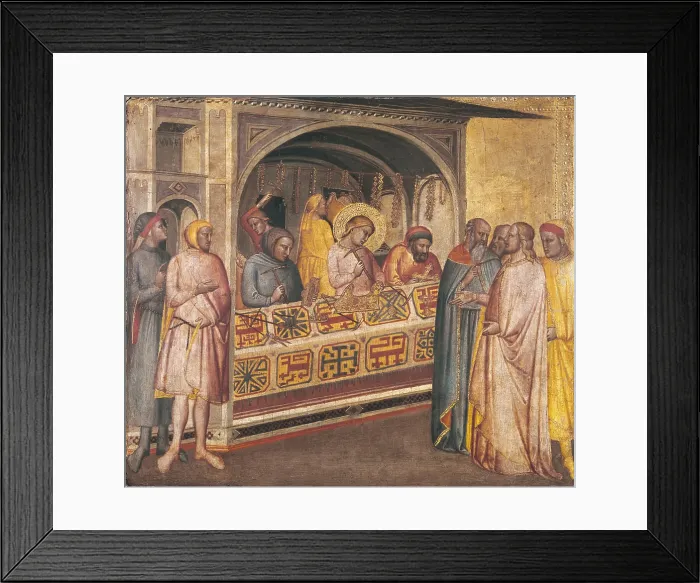 Framed Print : Saint Eligius in the Goldsmiths Workshop. 1365. Central detail