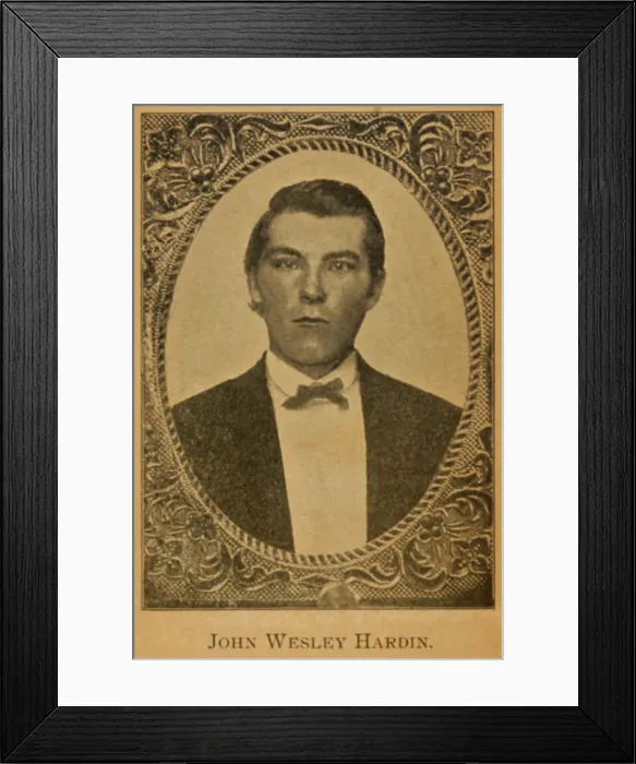 Framed Print : John Wesley Hardin (1853-1895), claimed to have killed 42 men. Portrait from his autobiography, THE LIFE OF JOHN WESLEY HARDIN, 1896