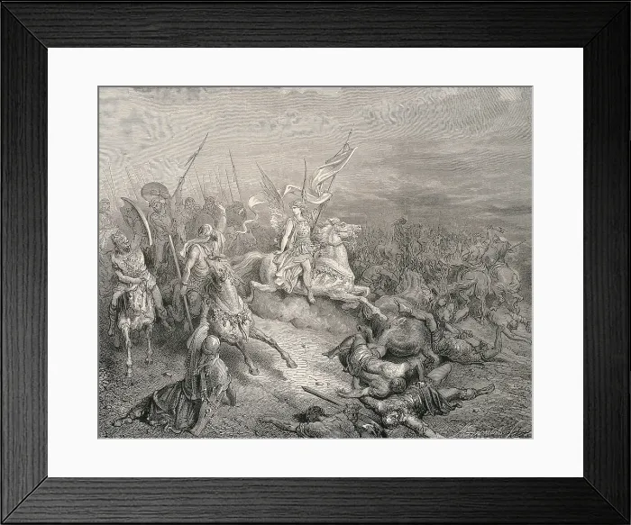Framed Print : Dore, Paul Gustave (1832-1883). La Sainte Bible. 1866. The angel of the Maccabees. Engraving. - Coleccion Gasca / Iberfoto / Everett Collection (149863)**US SALES ONLY** Framed Print : Dore, Paul Gustave (1832-1883). La Sainte Bible. 1866. The angel of the Maccabees. Engraving. - Coleccion Gasca / Iberfoto / Everett Collection (149863)**US SALES ONLY**