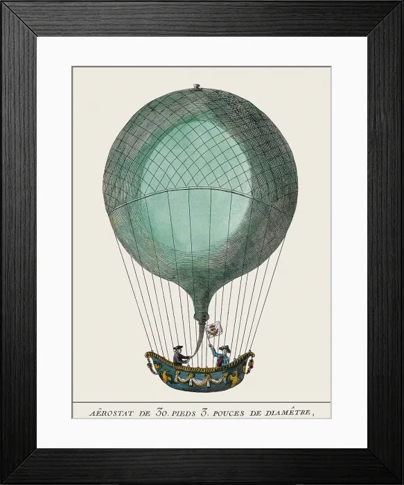 Framed Print : Balloon. Engraving. It leaved in 14th January, 1784. - BeBa / Iberfoto / Everett Collection (147657)**US SALES ONLY**