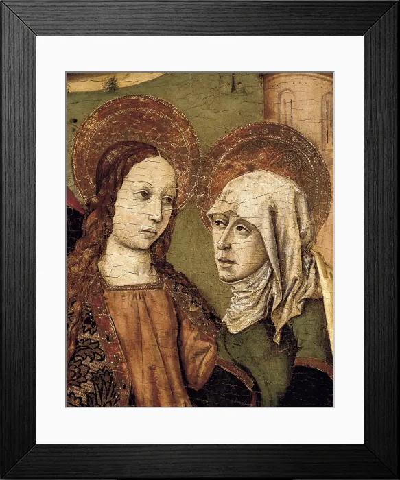 Framed Print : BARCELO, Joan (15th c.-16th c.). The Visitation Altarpiece. ca. 1485. Detail. Renaissance art. Cinquecento. Oil on wood. ITALY. Cagliari. National Picture Gallery Framed Print : BARCELO, Joan (15th c.-16th c.). The Visitation Altarpiece. ca. 1485. Detail. Renaissance art. Cinquecento. Oil on wood. ITALY. Cagliari. National Picture Gallery