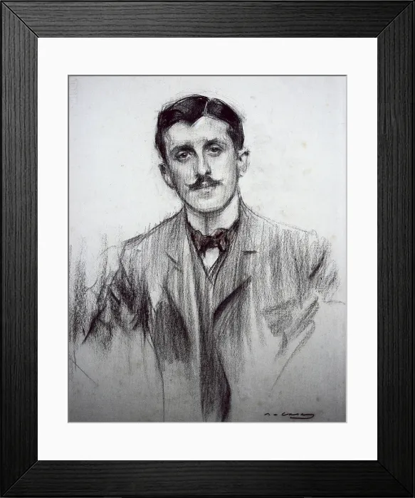Framed Print : CASAS i CARBO, Ramon (1866-1932). Portrait of Joaquin Alvarez Quintero. beg. 20th c. Modernism. Drawing. SPAIN. Barcelona. National Art Museum of Catalonia