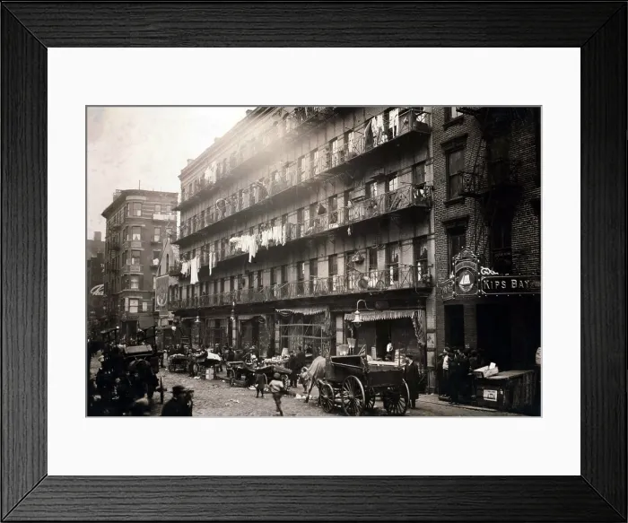Framed Print : Tenements in New York's crowded immigrant neighborhood on the Lower East Side. 1912