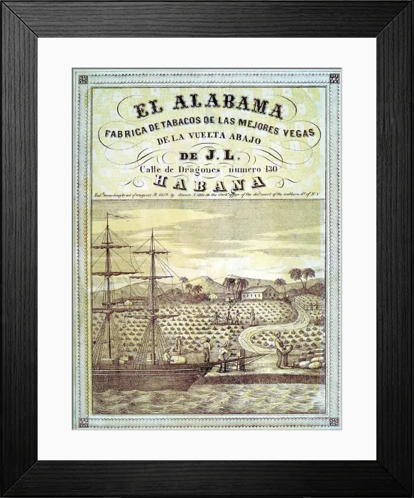 Framed Print : United States slave states advocated annexing Cuba. An 1850's illustration shows a Cuban tobacco plantation with African slaves