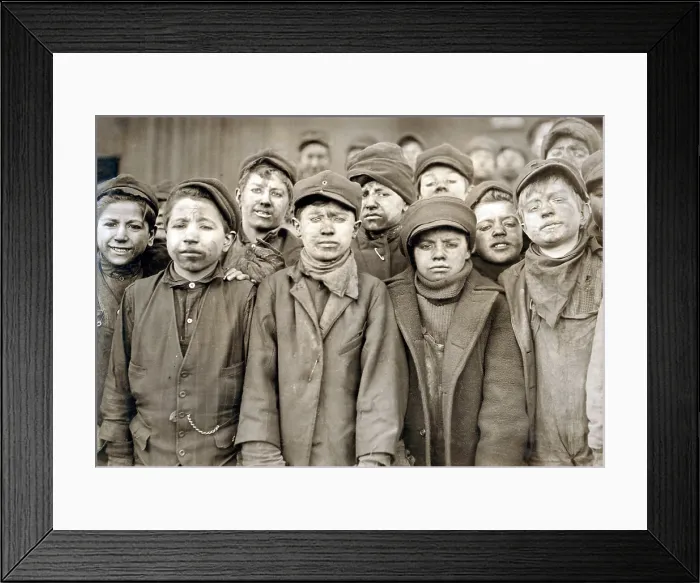 Framed Print : Child laborers portrayed by Lewis Hine in 1911 Framed Print : Child laborers portrayed by Lewis Hine in 1911