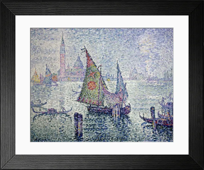 Framed Print : SIGNAC, Paul (1863-1935). The Green Sail, Venice. 1904. Pointillism. Oil on canvas. FRANCE. Paris. Musee d'Orsay (Orsay Museum)