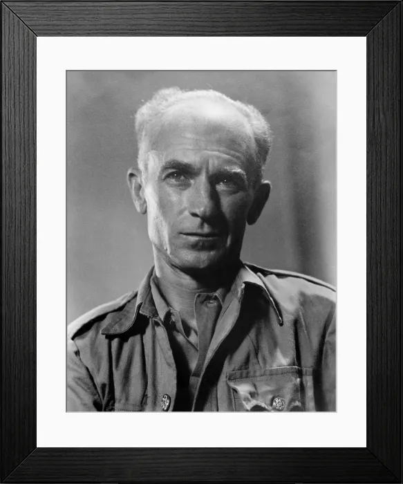 Framed Print : Ernie Pyle, as a World War 2 syndicated newspaper columnist. Pyle wrote from the perspective of the common soldier and won a Pulitzer Prize in 1944